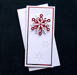 Red Snowflake - Handcrafted Christmas Card - dr16-0048